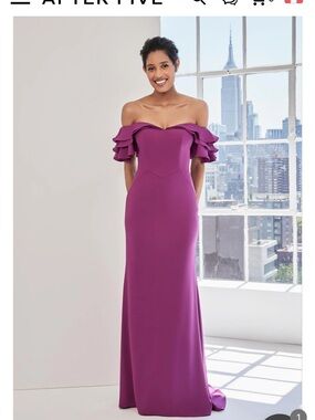 Elegant Teal Ruffle-Sleeve Evening Dress MGNY by Morilee
